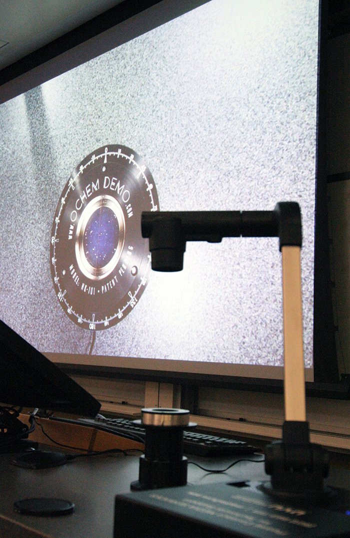 Polarimeter projected live on a classroom screen using a document camera